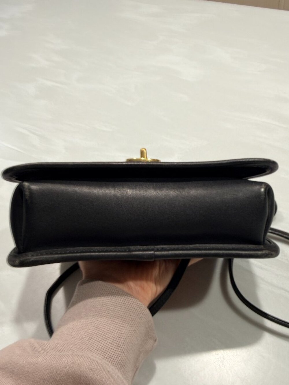 Vintage Coach Casino Bag Black 9924 Top Handle / Crossbody Strap Turnlock - Picture 8 of 12